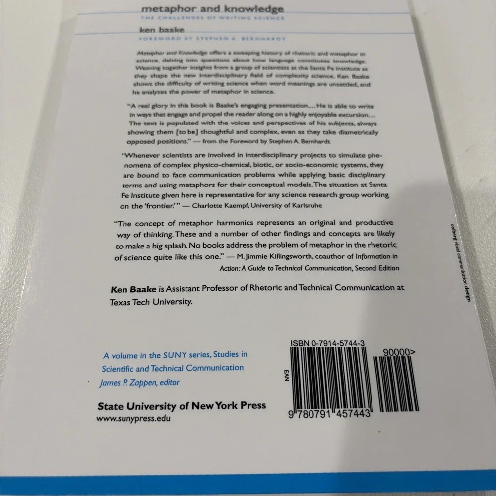 Metaphor and Knowledge Ken Baake Writing Science Rhetoric Paperback Book